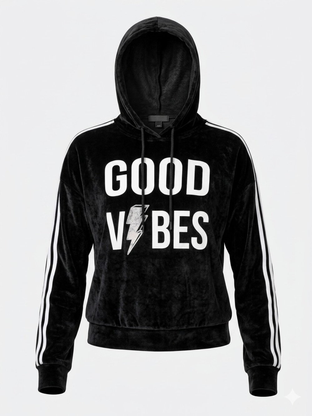 NOBO Black Hoodie with White GOOD VIBES Graphic